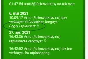 Dager utlånt